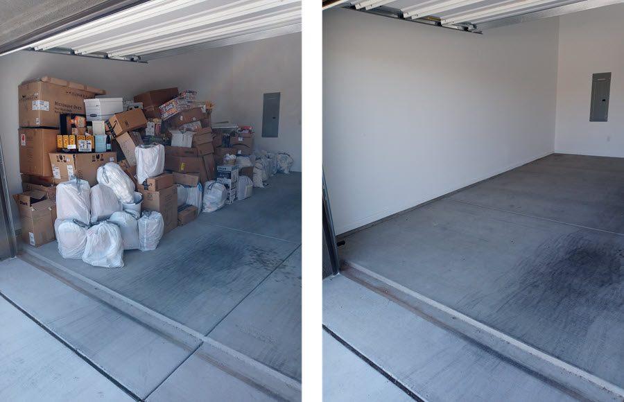 Before and after garage cleanout by JunkItCheap